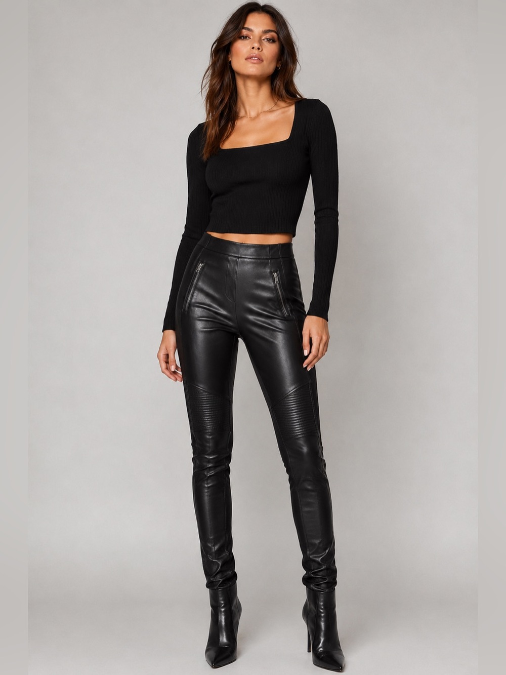🖤 BCBGMAXAZRIA “Kalin” Moto Faux Leather Leggings